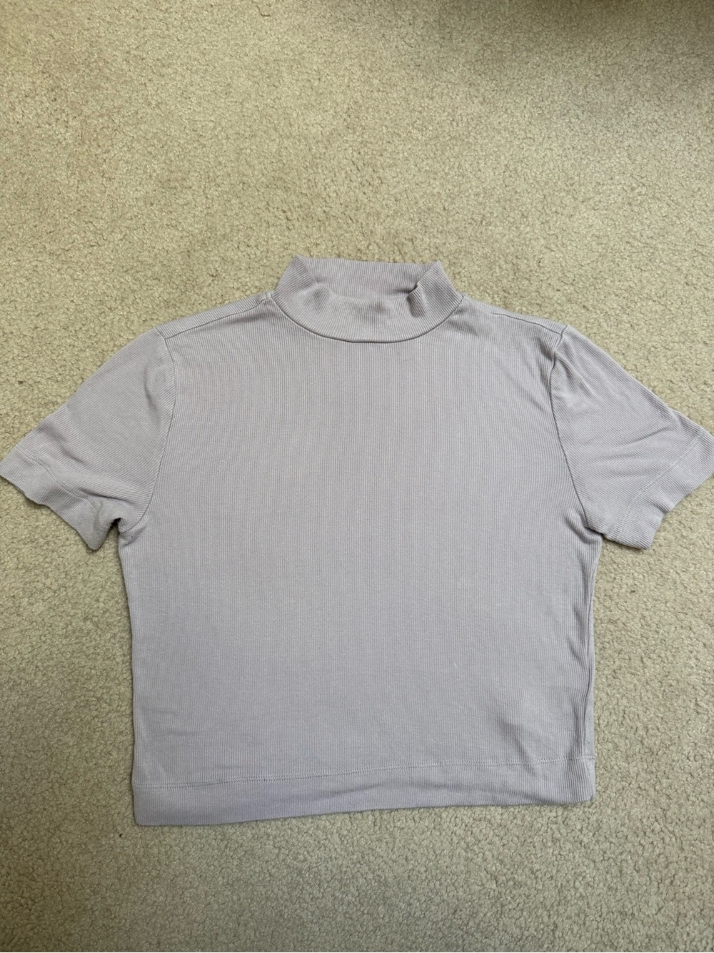 Babaton Aritzia Lavender Short Sleeve Mock Neck Top